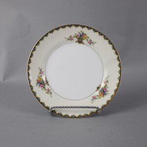 Noritake Plate Romeo White Black Multi Color Floral Painted 6.25" Plate